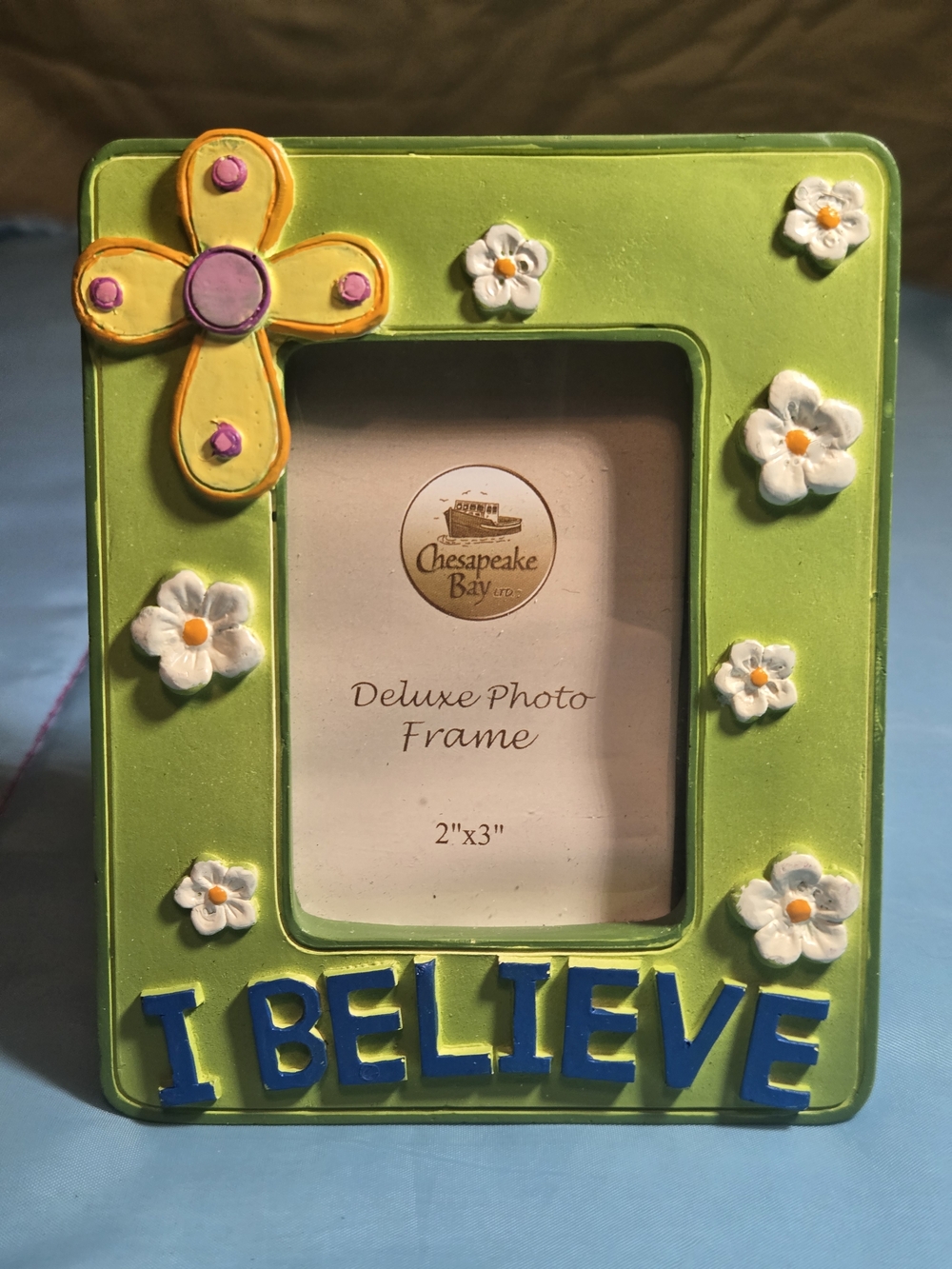 Chesapeake Bay Lime Green "I Believe" Decorative Photo Frame
